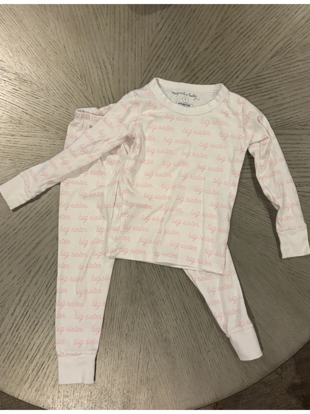 Magnolia Kids White Pajama Set with Pink 